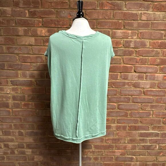 Wishlist Womens Green Slub Shirt Sleeve Loose Fit Top Size M/L - Picture 4 of 6
